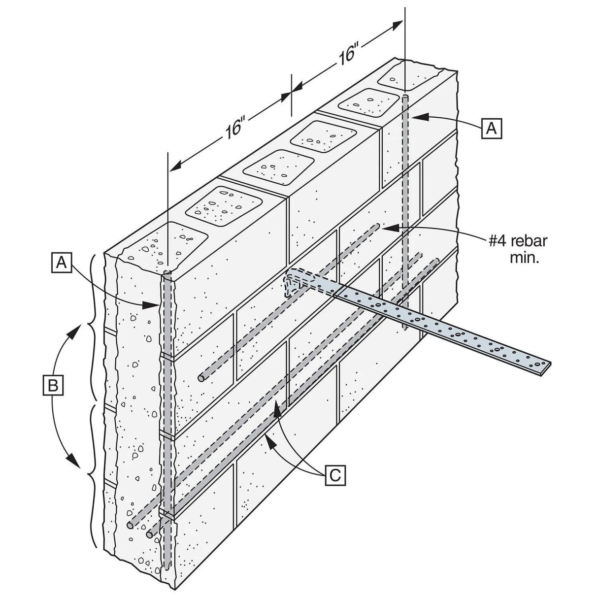 Simpson Strong-Tie PAI18 (18-1/2") 12 Gauge Purlin Anchor for I-Joist - G90 Galvanized - 4