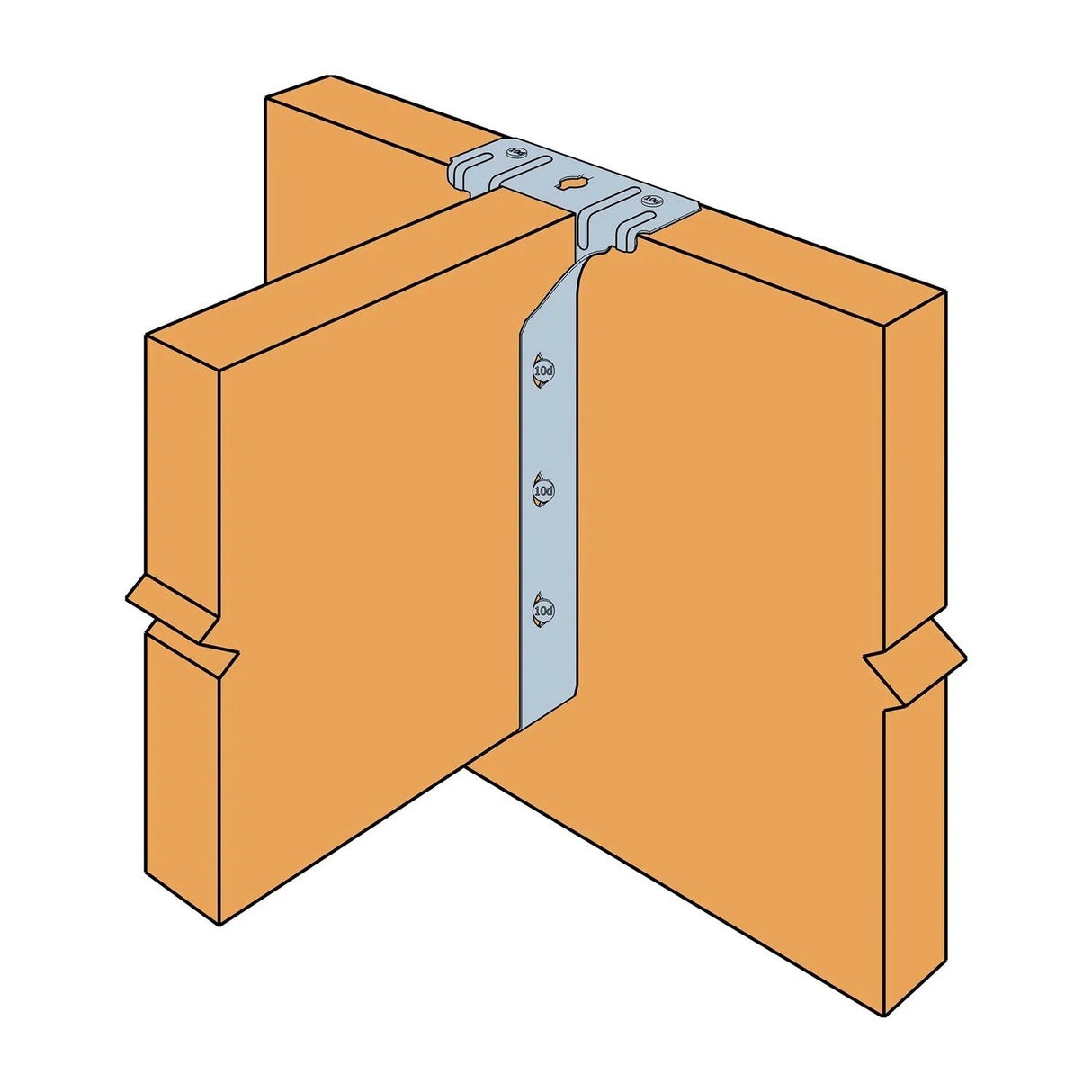 Simpson Strong-Tie PF28B (2x8) 20Ga Post-Frame Bent Top-Flange Hanger, G90 Galvanized - 2
