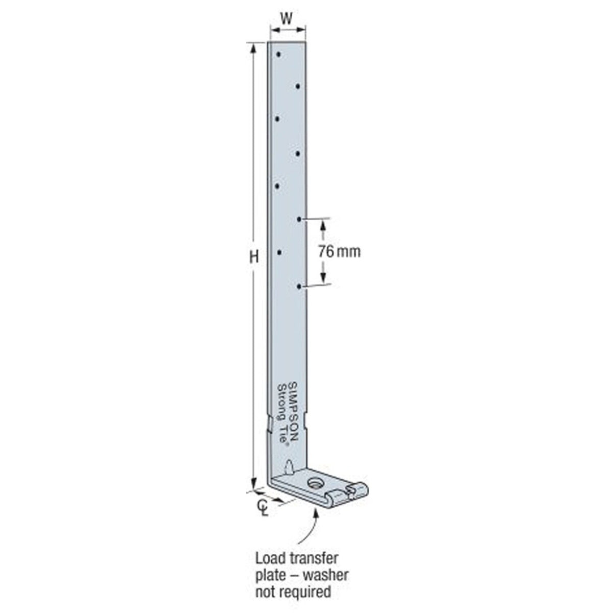 Simpson Strong-Tie S/LTT20 (20-in.) Light-Duty Tension Tie for Cold-Formed Steel Construction - 2