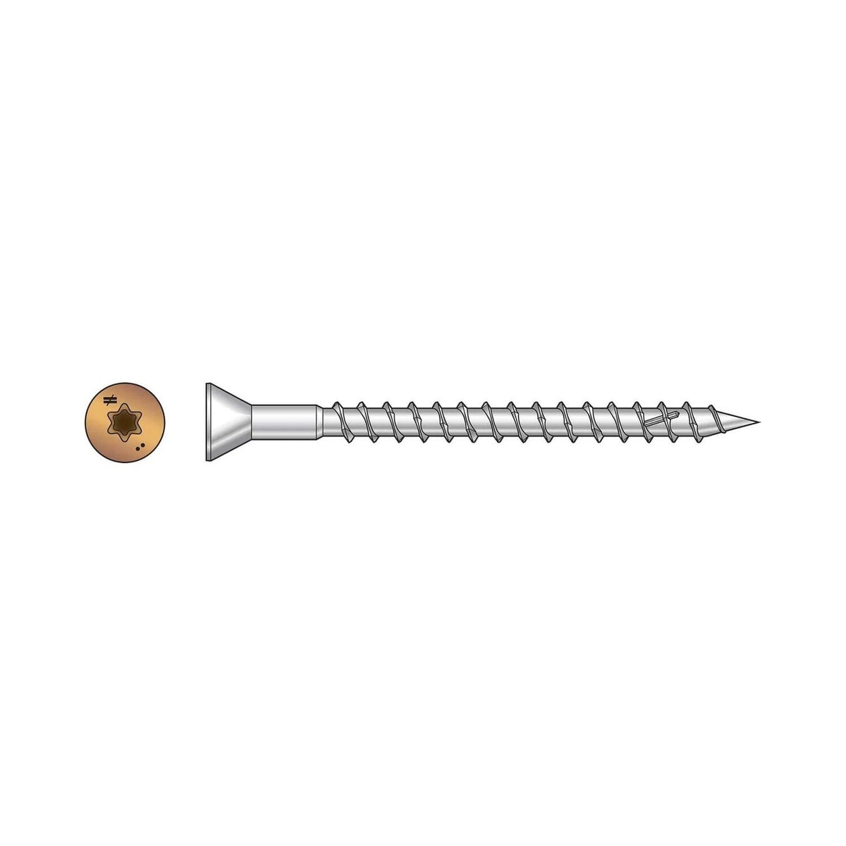 Simpson Strong-Tie S08250WCI Deck-Drive (#8 x 2-1/2") T-20 DWP Wood SS Screw, Trim Head, Type 305, Tan (1750 Pack) - 2