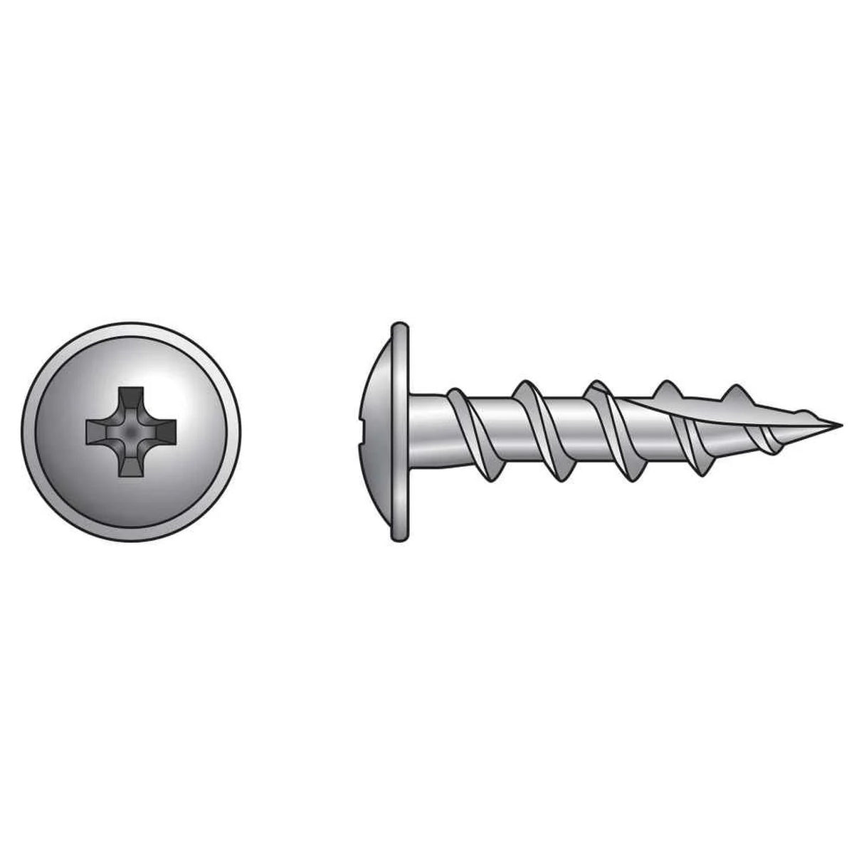 Simpson Strong-Tie S08C125KQC (#8 x 1-1/4", #2 Phillips Head) Wire-Lath Modified Truss-Head Screw, Type 305 Stainless Steel (100 Pack)