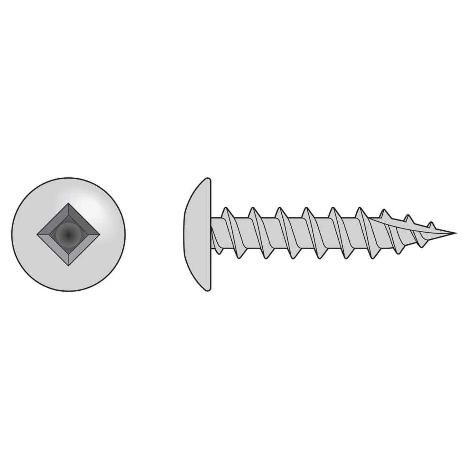 Simpson Strong-Tie S08C250TSC (#8 x 2-1/2" #2) Square Drive) Truss-Head Screw, Type 305 (100 Pack)
