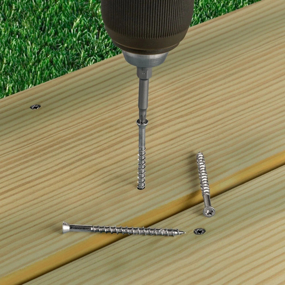 Simpson Strong-Tie S09350WP1 Deck-Drive (#9 x 3-1/2") T-20 DWP Wood SS Screw, Trim Head, Type 305 (1 lb.) - 3