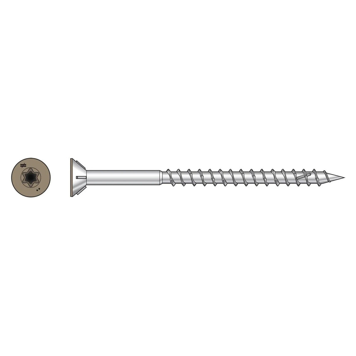Simpson Strong-Tie S10300WPBBR05 Deck-Drive (#10 x 3") T-25 DWP Wood SS Screw, Flat Head, Type 305, Brown 05 (1750 Pack)