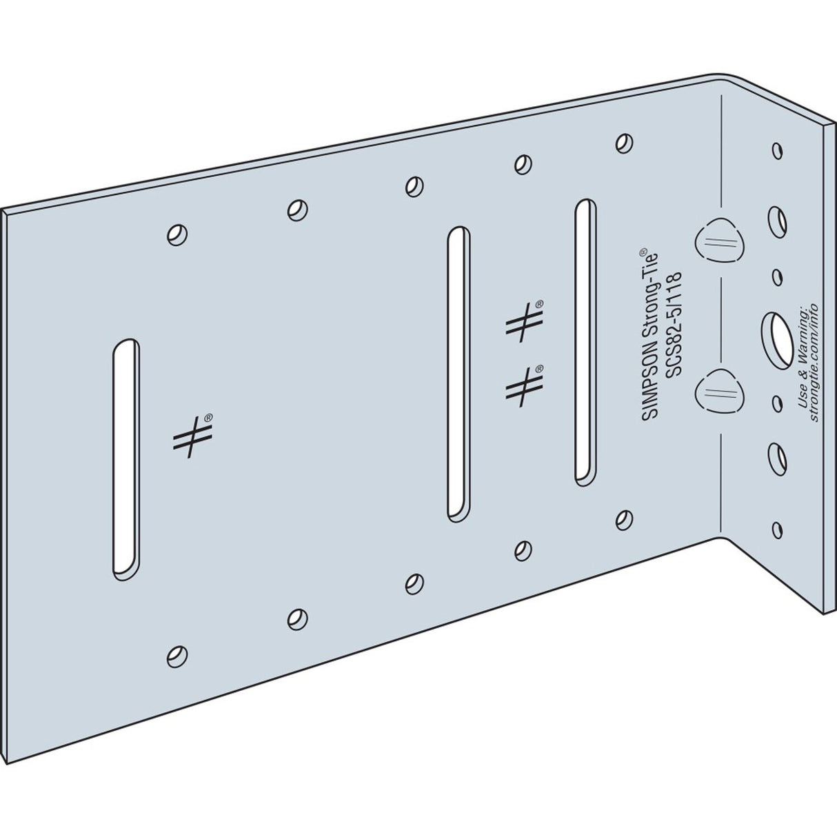 Simpson Strong-Tie SCS82-5/118-KT25 (8" x 118 mil) 10 Gauge SCS Seismic Bypass Framing Connector Kit with Screws, G90 (25 Pack) - 2