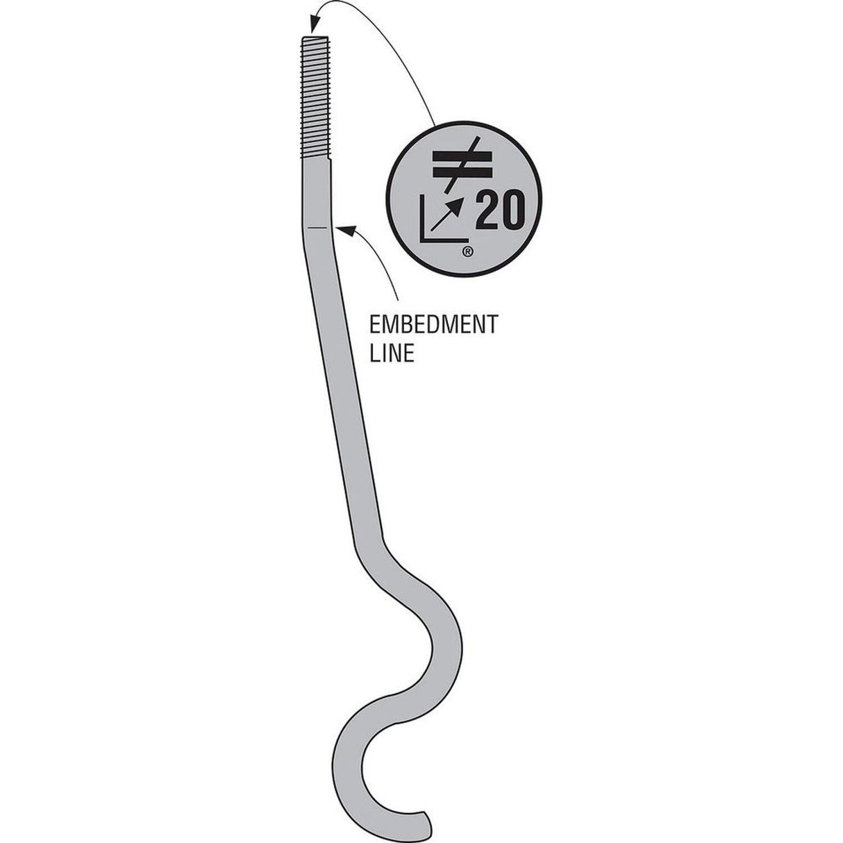 Simpson Strong-Tie SSTB20L (5/8 in. x 24-5/8 in.) Anchor Bolt for Holdowns and Shearwalls - 2