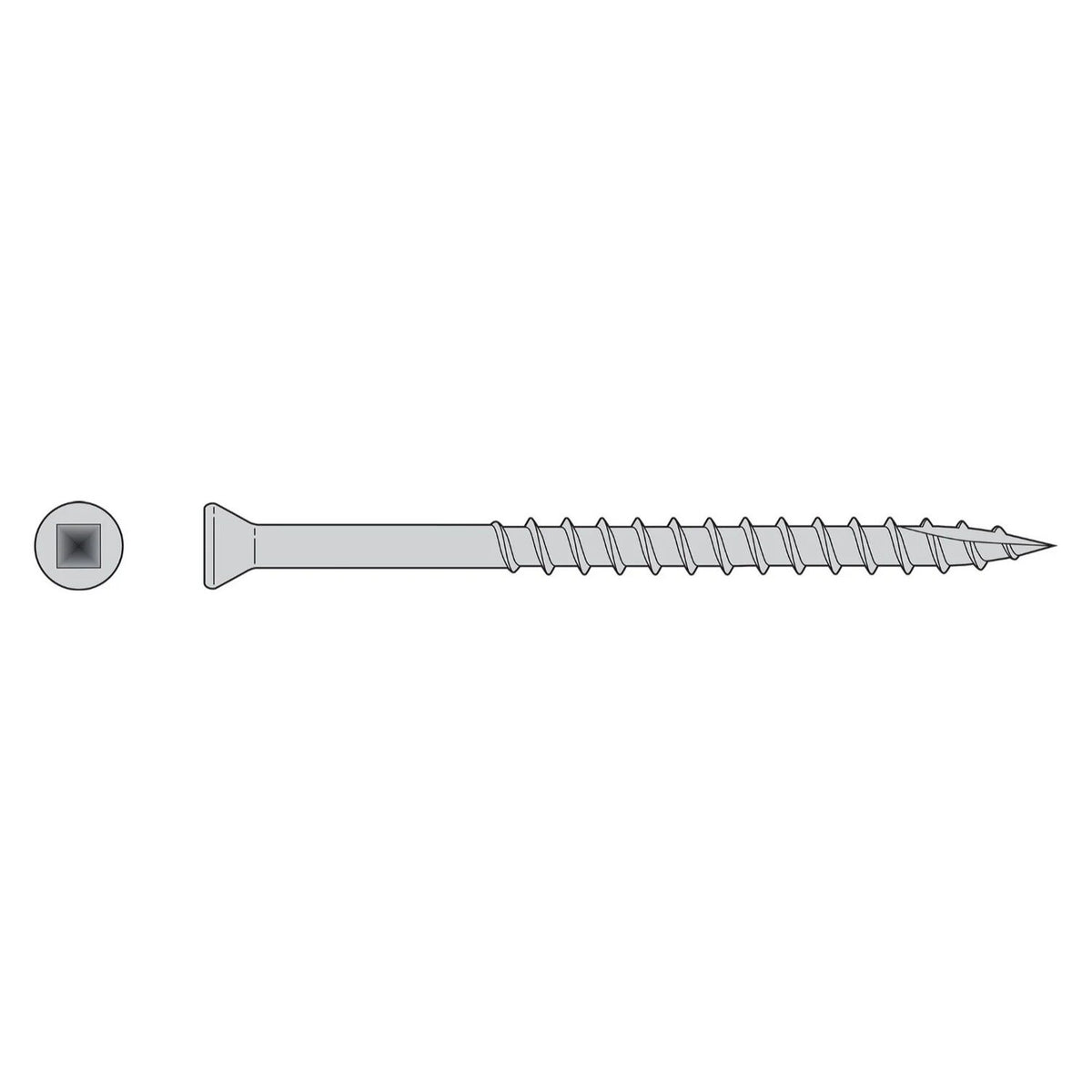 Simpson Strong-Tie T07162FB5 (#7 x 1-5/8") #1 Square Trim-Head Screw - Type 316 (5 lb Package)