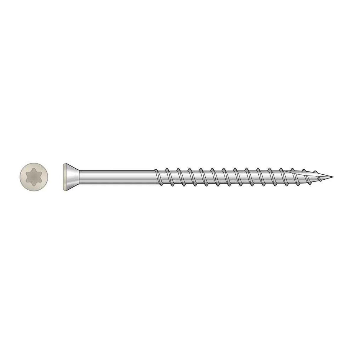 Simpson Strong-Tie T07225FTPGR03 (#7 x 2-1/4") 6-Lobe Drive Stainless Steel Trim-Head Screw, Gray 03 (350 Pack)