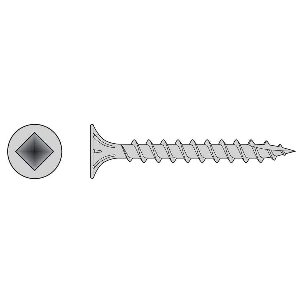 Simpson Strong-Tie T08C162WQC (#8 x 1-5/8") Fiber-Cement Screw, #2 Square Wafer-Head, Type 316 (100 Pack)