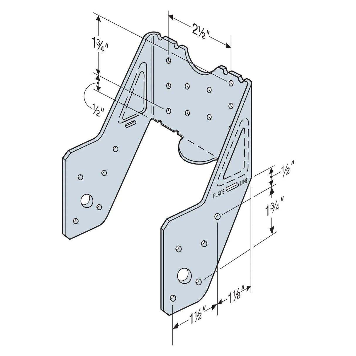 Simpson Strong-Tie TC26 (16 Gauge) Galvanized TC Scissor Truss Connector for 2x6 Wall - 2