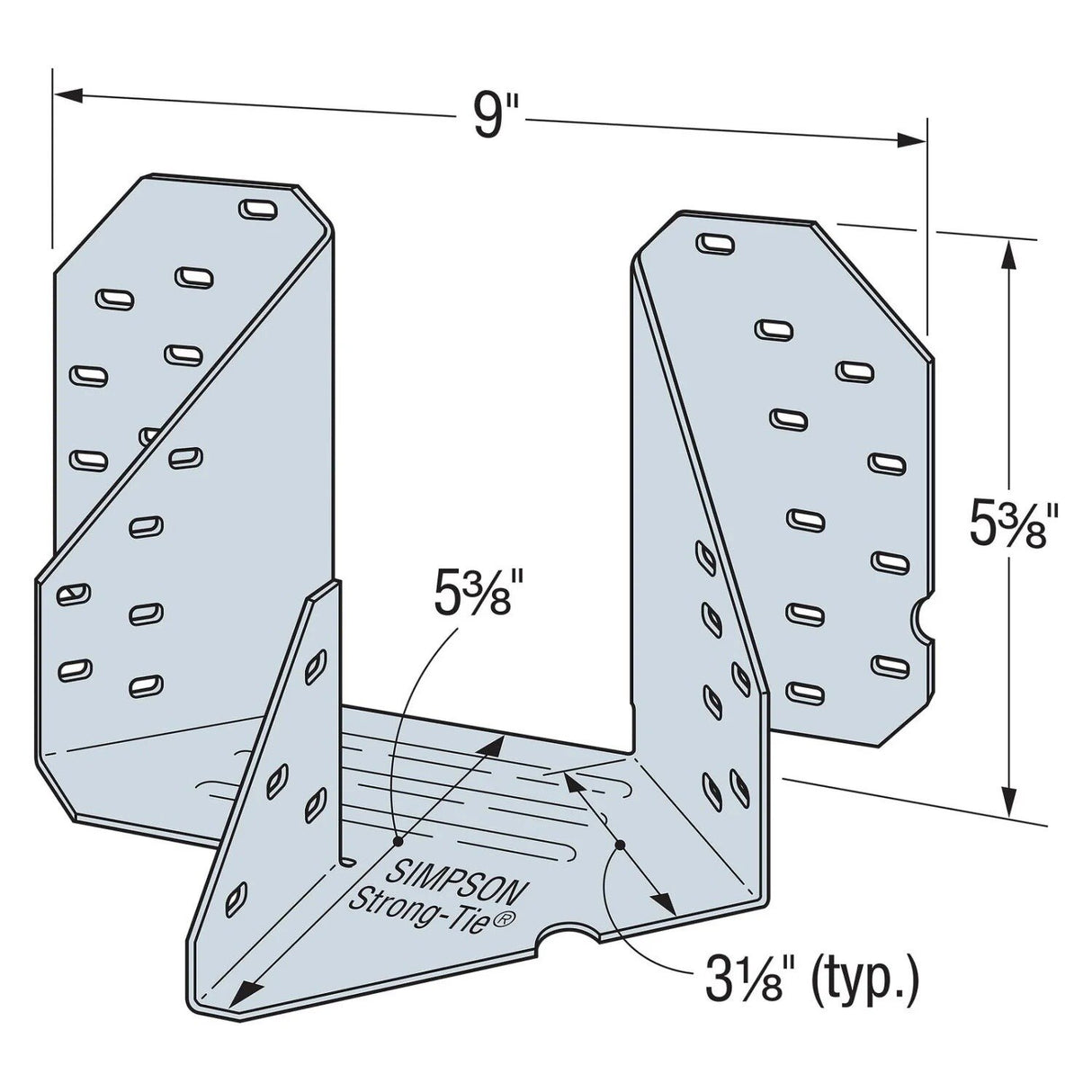 Simpson Strong-Tie THJA26 (14 Gauge) Galvanized Multiple-Truss Hip/Jack Hanger - 2