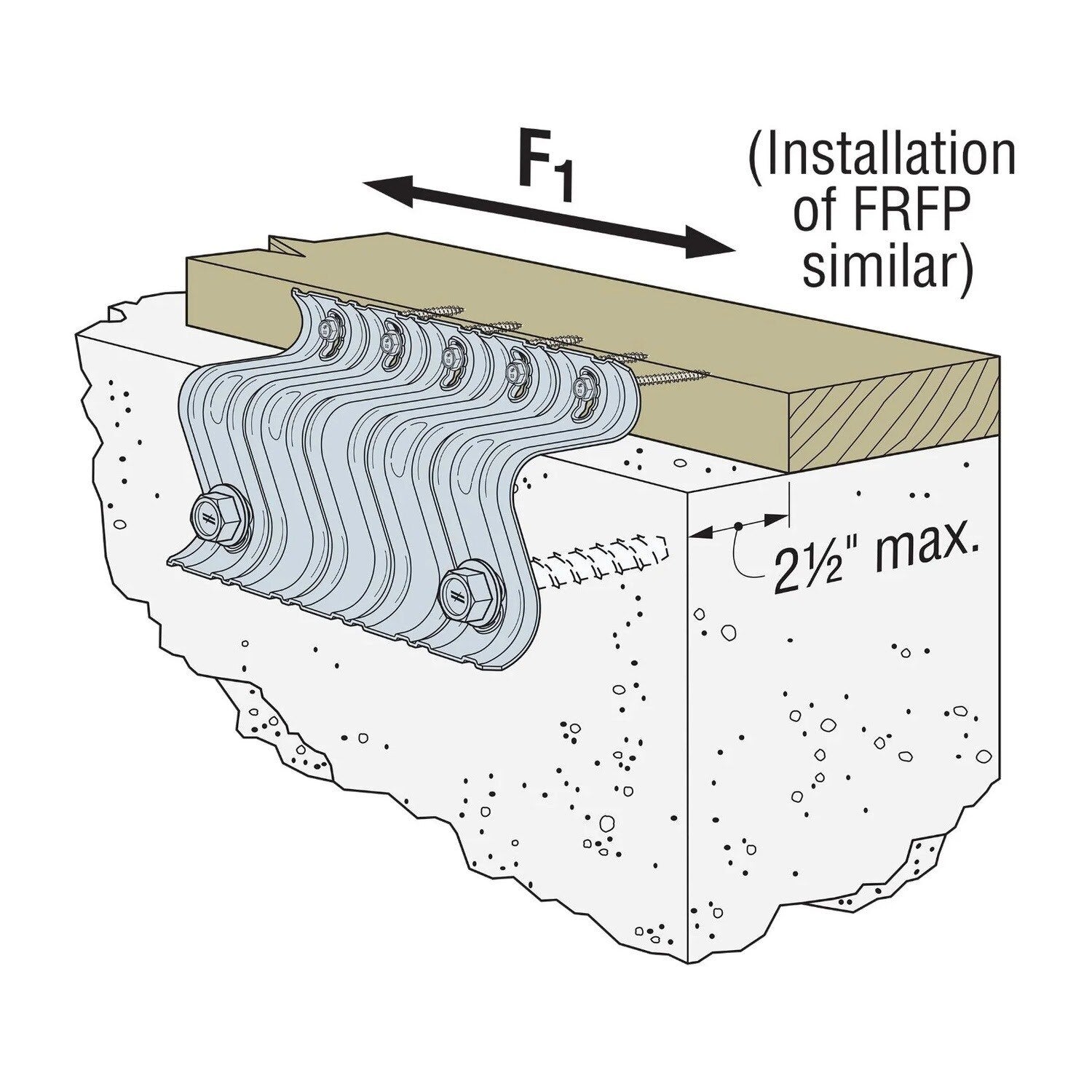 Simpson Strong-Tie URFP-SDS3 (10-5/8" x 6-1/4") Universal Retrofit Foundation Plate with SDS Screws - 5