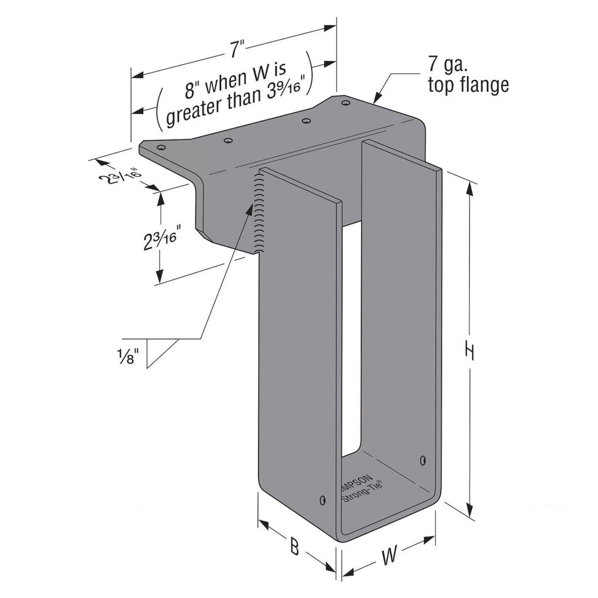 Simpson Strong-Tie WP212 Welded Purlin Hanger for 2x12 Joists - 2