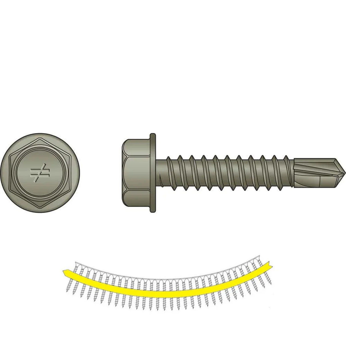 Simpson Strong-Tie XQ1S1016 Strong-Drive (#10 1") Collated Self-Drilling X Metal Screw - Quik Guard (1500 Pack) - 2