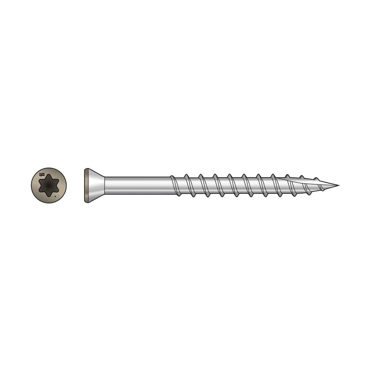 Simpson Strong-Tie T07162FTPTN02 (#7 x 1-5/8") T15 6-Lobe Drive SS Trim-Head Screw, Type 316, Tan 02 (350 Pack) - 2