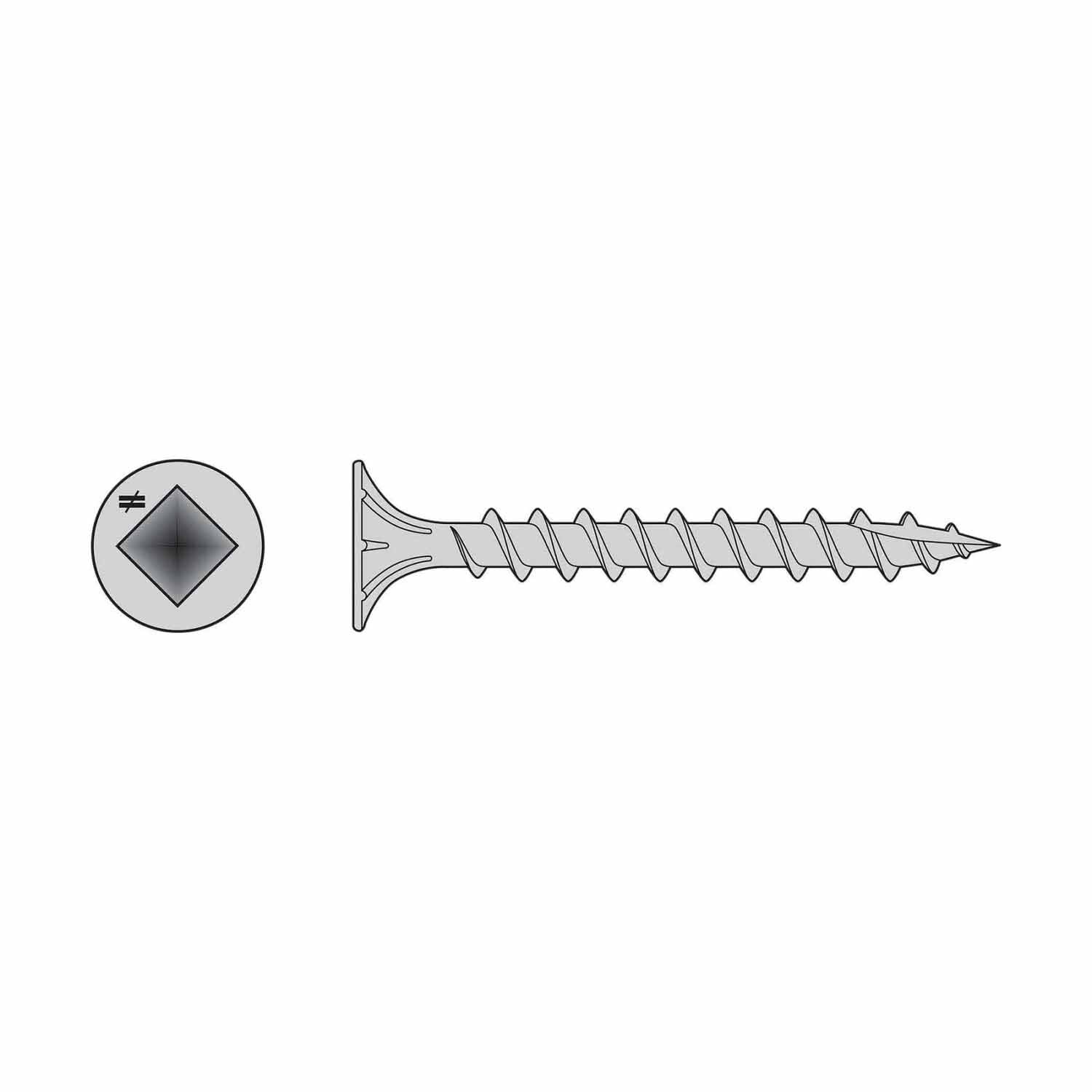 Simpson Strong-Tie T08C225WQ-RP200 (#8 x 2-1/4") Fiber-Cement Screw, Ribbed Wafer Head, Type 316 (200 Pack) - 2