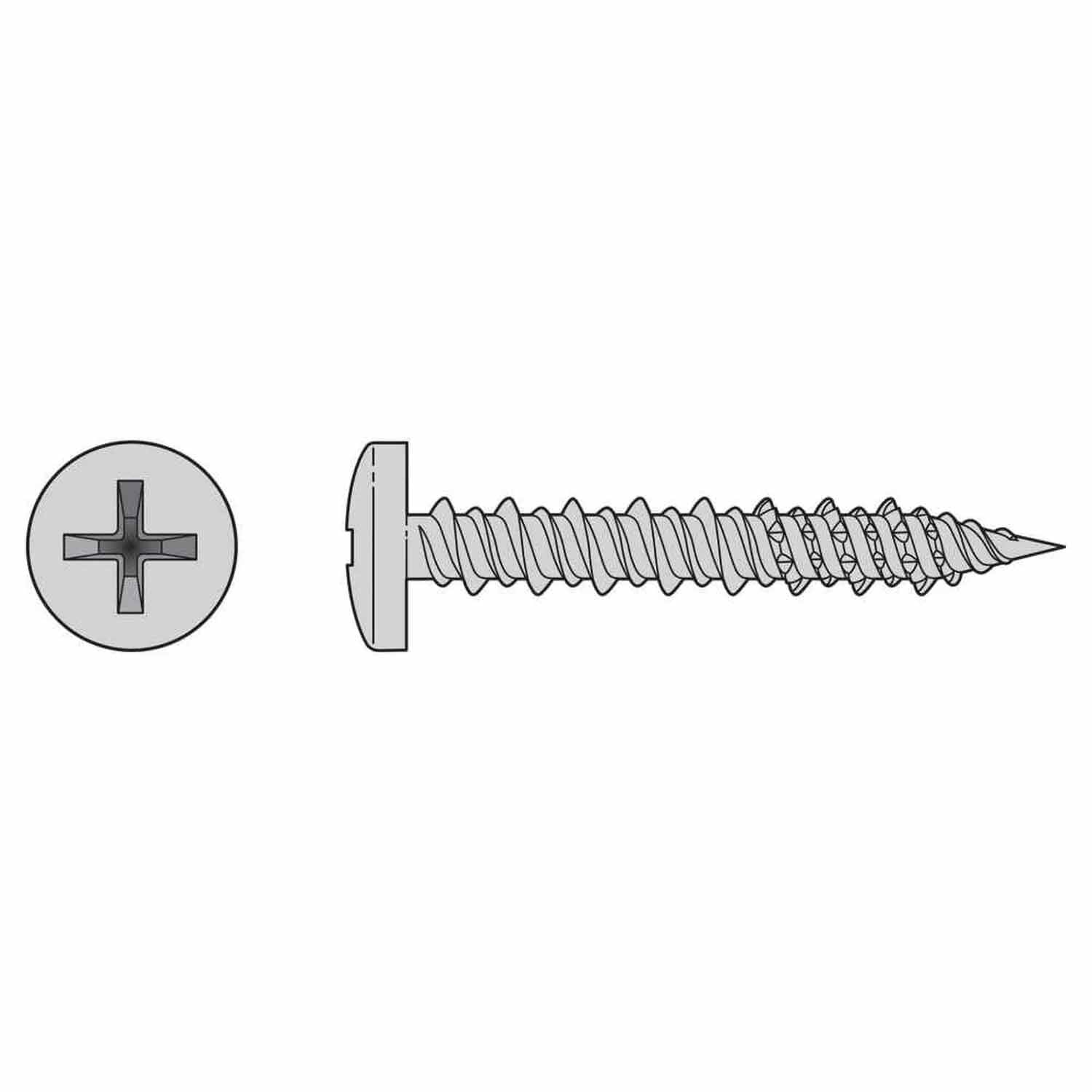 Simpson Strong-Tie T10J100PXC (#10 x 1", #2) Marine Screw, Pan Head Phillips Drive, Type 316 (100 Pack)