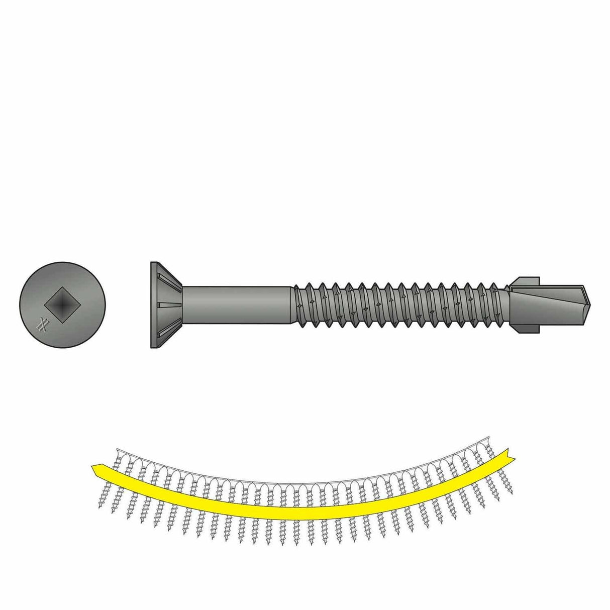Simpson Strong-Tie TBG1460S Strong-Drive (#14 x 2-3/8") T30 TB Wood-to-Steel Screw (Collated) (750 Pack)