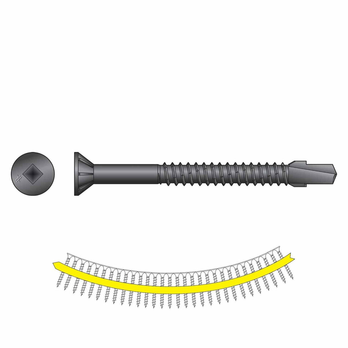 Simpson Strong-Tie TBP1260S Strong-Drive (#12 x 2-3/8") T30 TB Wood-to-Steel Collated Screw, Black Phosphate (1000 Pack)