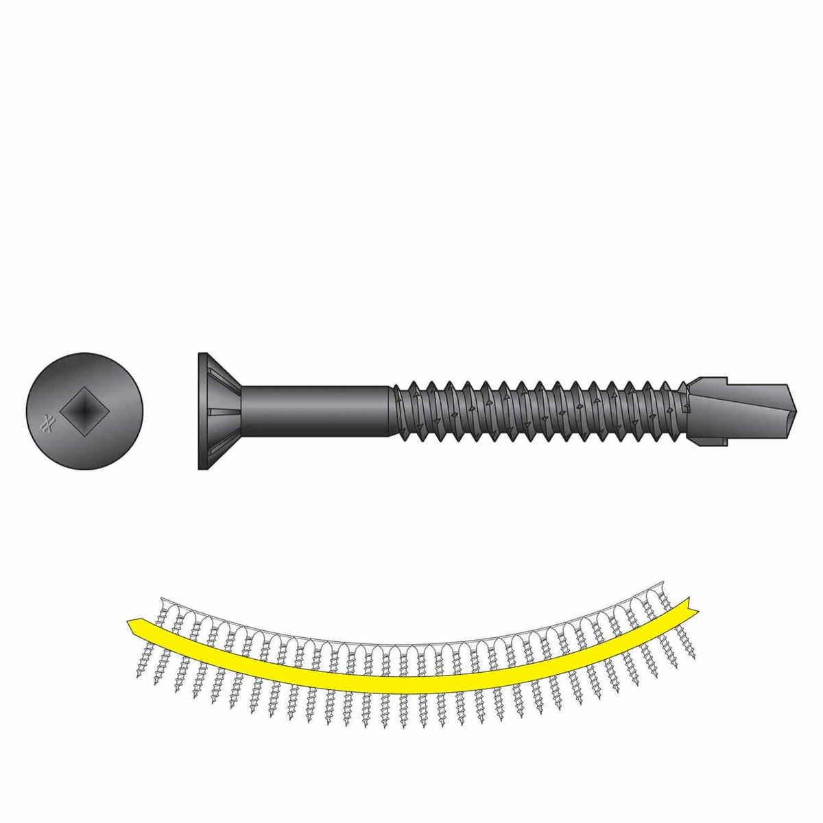 Simpson Strong-Tie TBP1460S Strong-Drive (#14 x 2-3/8") T30 TB Wood-to-Steel Collated Screw, Black Phosphate (750 Pack)