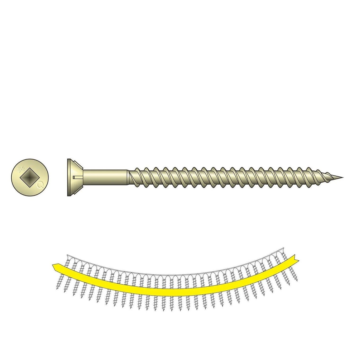 Simpson Strong-Tie WSCT212S (#8 x 2-1/2") Collated Roofing Tile Screw with Zinc Electroplate Coating (1500 Pack)