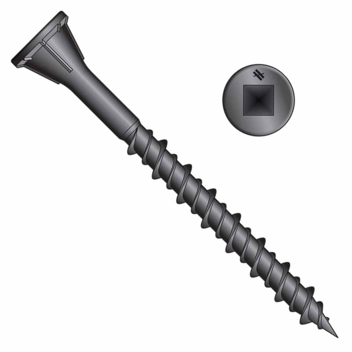 Simpson Strong-Tie WSHL134S7 (#7 x 1-3/4", #2 Square Drive) Subfloor Screw, Gray Phosphate Coating (2000 Pack) - 2