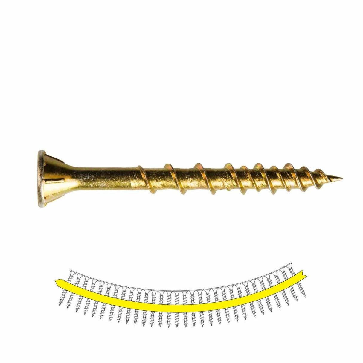 Simpson WSV134S Quik Drive Collated Subfloor Screw #9 x 1-3/4 in. Yellow-Zinc T-25 (2000 Pack)