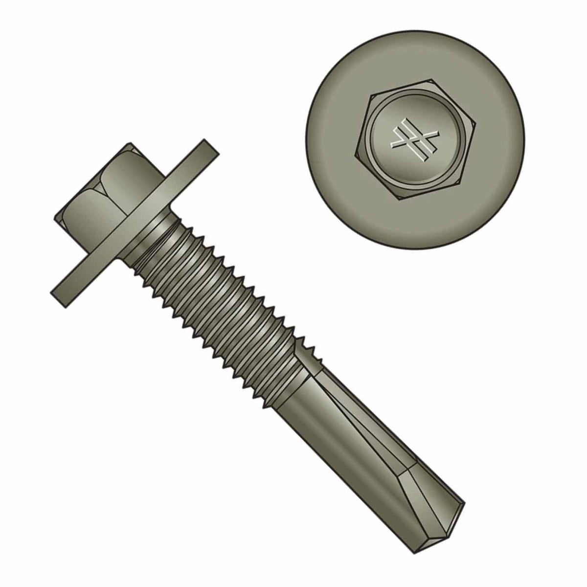 Simpson Strong-Tie XLQ114B1224-2K Strong-Drive (#12 x 1-1/4") XL Large-Head Metal Screw, 5/16 Hex, Quik Guard Coating (2000 Pack) - 2