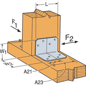 Simpson Strong-Tie A21 (2" x 1-1/2" x 1-3/8") 18Ga Galvanized A Angle for Wood Applications - 2