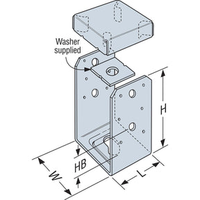 Simpson Strong-Tie ABU5-6Z (5-1/8" x 6") ABU Adjustable Post Base with Uplift - ZMAX Finish - 2