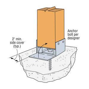 Simpson Strong-Tie ABW44RZ (4" x 4") ABU Adjustable Post Base for Rough Lumber with ZMAX Coating - 4