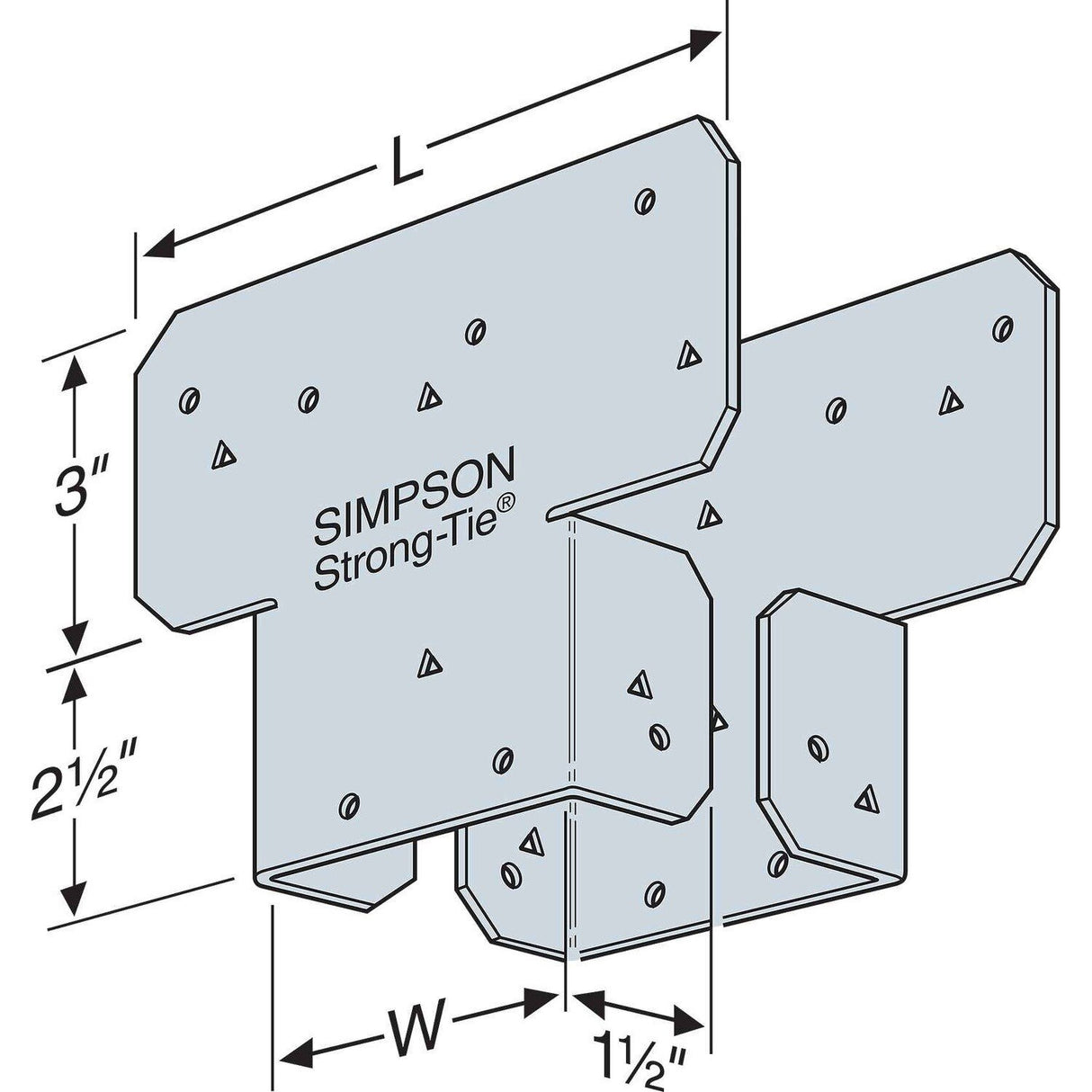 Simpson Strong-Tie AC4SS (3-9/16" x 6-1/2") 18ga AC Stainless Steel Adjustable Post Cap - 2