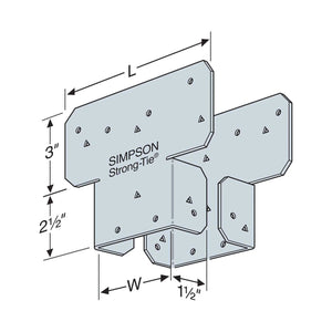 Simpson Strong-Tie AC4 (3-9/16" x 6-1/2") 18ga AC Galvanized Adjustable Post Cap - 2