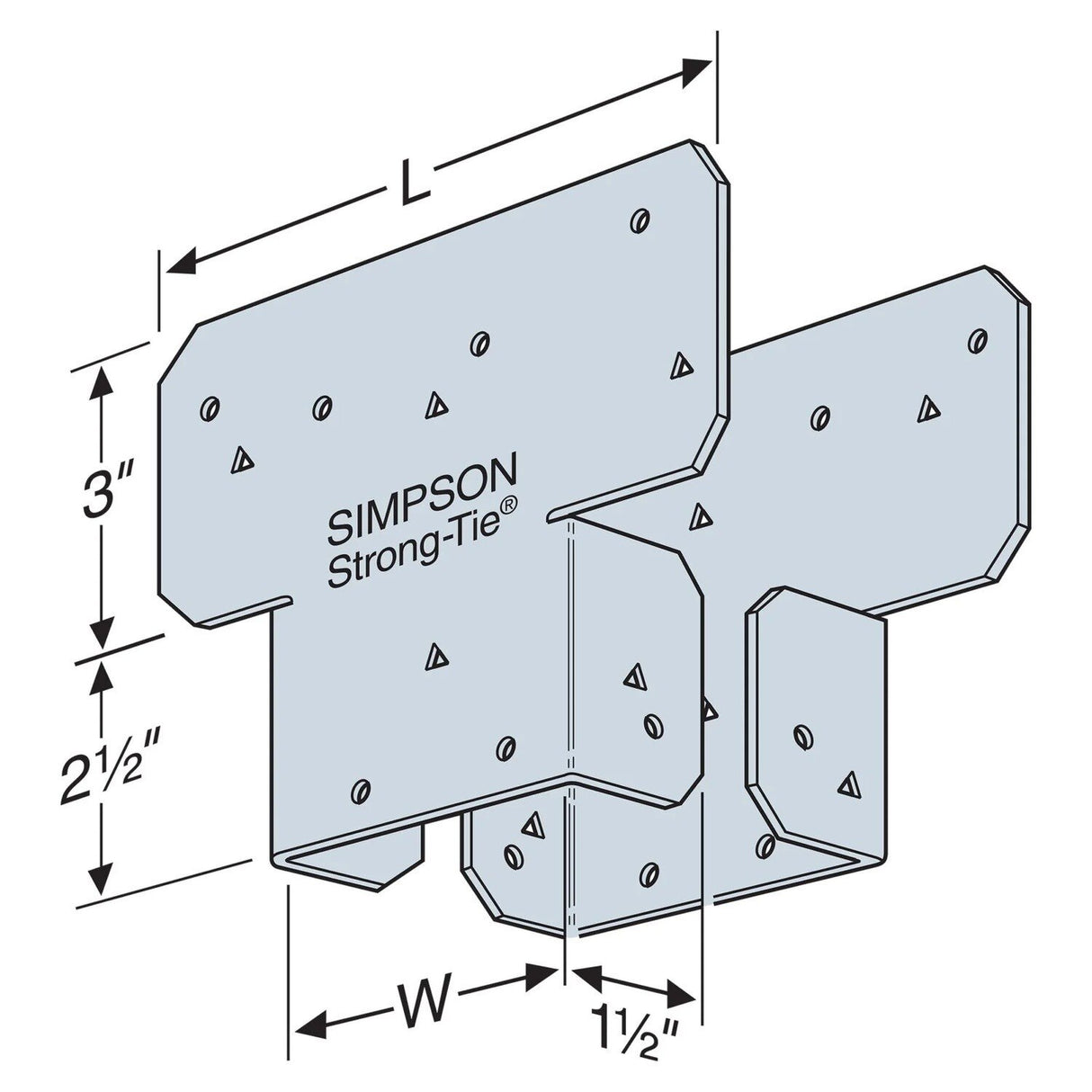 Simpson Strong-Tie AC6RZ (6" x 9") 18ga AC ZMAX Adjustable Post Cap - 2