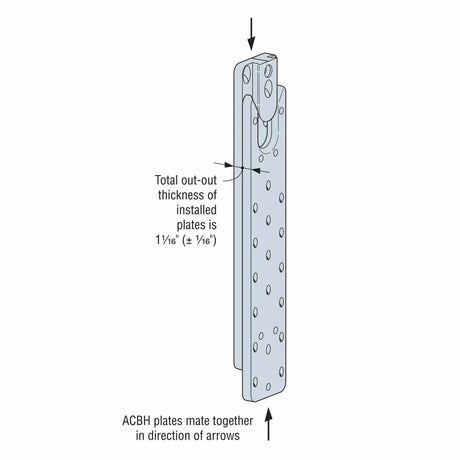 Simpson Strong-Tie ACBH3X15.37-KT (3" x 15-3/8") Concealed Joist-to-Beam Hanger Kit with Screws - 3