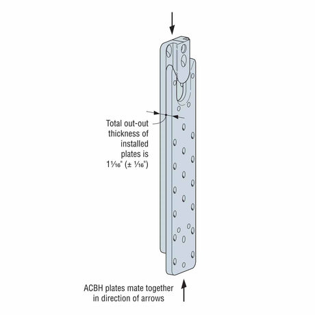 Simpson Strong-Tie ACBH3X15.37-R8 (3" x 15-3/8") Concealed Joist-to-Beam Hanger - Aluminum (8 Pack) - 3