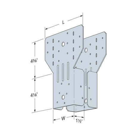 Simpson Strong-Tie ACH4Z (3-9/16" x 6-1/2") 18Ga Adjustable Post Cap - ZMAX Finish - 3