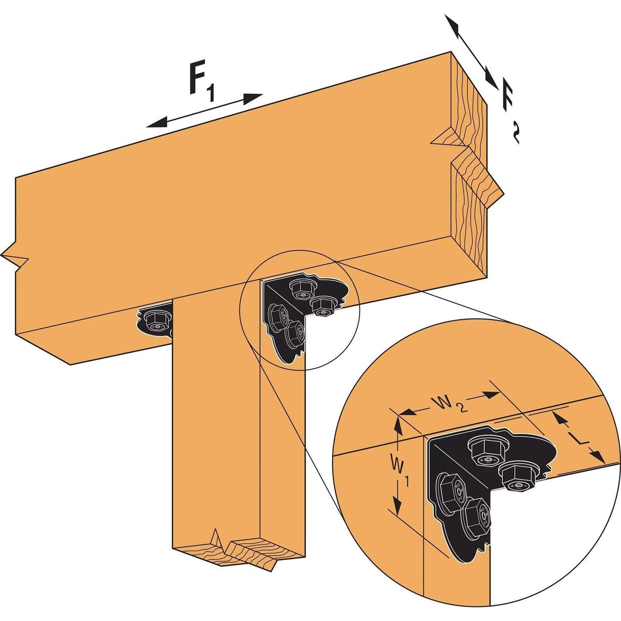 Simpson Strong-Tie APA6 (1-3/8") 12ga APA 90 Degree Ornamental L Angle - ZMAX/Black Powder Coated - 3