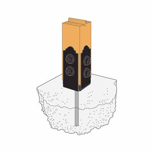 Simpson Strong-Tie APB44DSP (4" x 4") Outdoor Accents Mission Collection ZMAX Black Post Base Side Plate (2 Pack) - 3