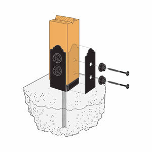 Simpson Strong-Tie APB44DSP (4" x 4") Outdoor Accents Mission Collection ZMAX Black Post Base Side Plate (2 Pack) - 4