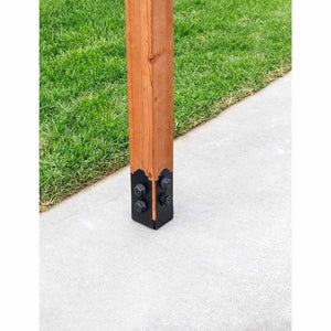 Simpson Strong-Tie APB44DSP (4" x 4") Outdoor Accents Mission Collection ZMAX Black Post Base Side Plate (2 Pack) - 5