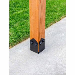 Simpson Strong-Tie APB66DSP (6" x 6") Decorative Post Base Side Plate - ZMAX/Black Powder Coat Finish (2 Pack) - 3