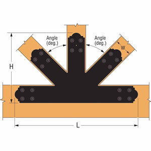 Simpson Strong-Tie APGP1212 (12:12 Pitch) Outdoor Accents Decorative Gable Plate - ZMAX/Black Powder Coated - 3
