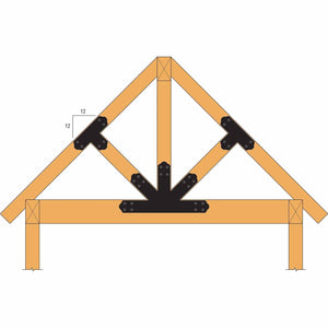 Simpson Strong-Tie APGP1212 (12:12 Pitch) Outdoor Accents Decorative Gable Plate - ZMAX/Black Powder Coated - 5