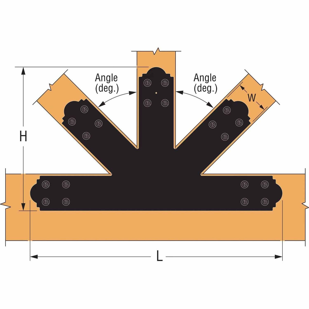 Simpson Strong-Tie APGP612 (6:12 Pitch) Outdoor Accents Decorative Gable Plate - ZMAX/Black Powder Coated - 3