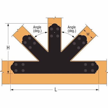 Simpson Strong-Tie APGP612 (6:12 Pitch) Outdoor Accents Decorative Gable Plate - ZMAX/Black Powder Coated - 3