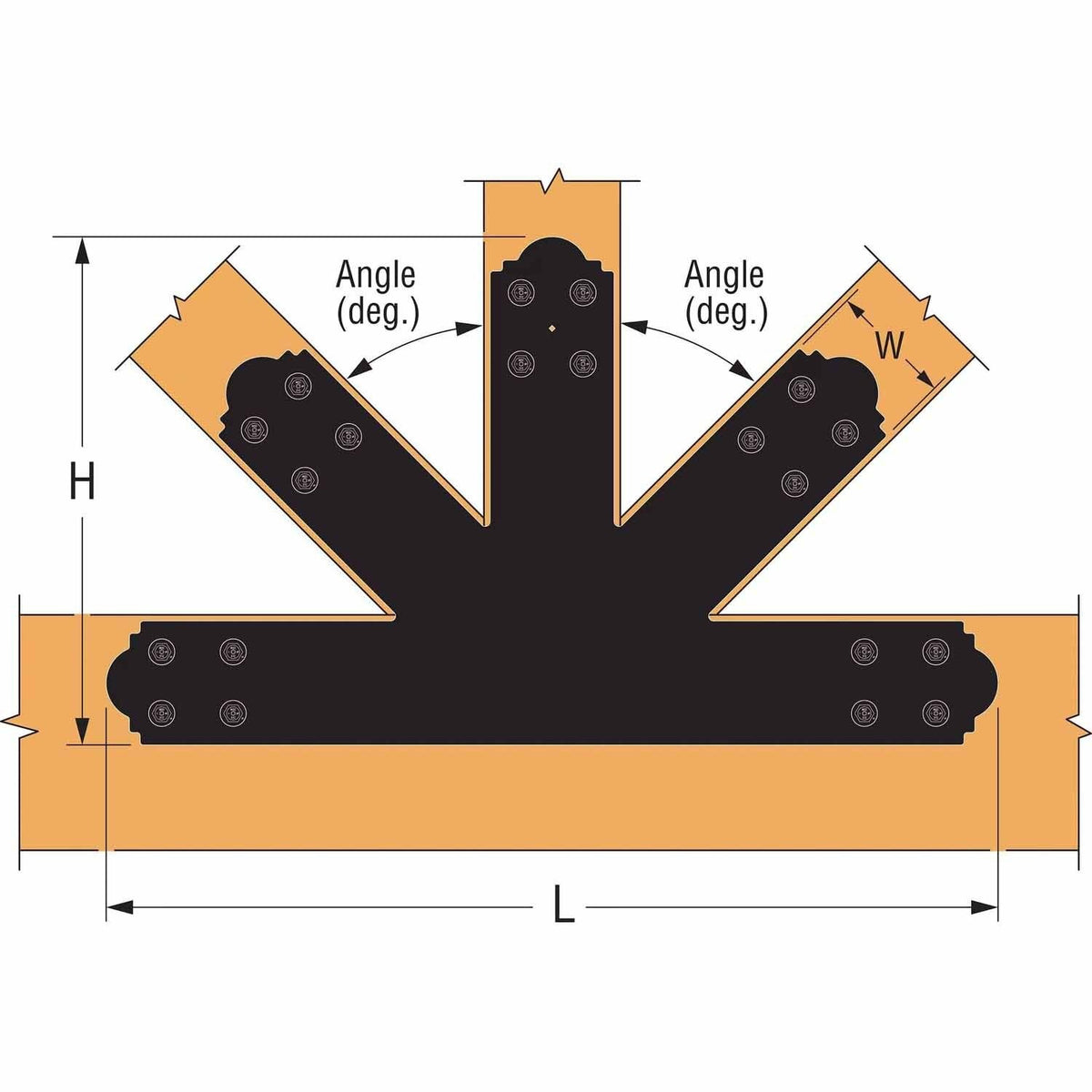 Simpson Strong-Tie APGP812 (8:12 Pitch) Outdoor Accents Decorative Gable Plate - ZMAX/Black Powder Coated - 3