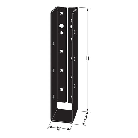 Simpson Strong-Tie APLH1.75-10 (1-3/4 x 10) Outdoor Accents ZMAX Black Light Joist Hanger for Rough Cedar - 2