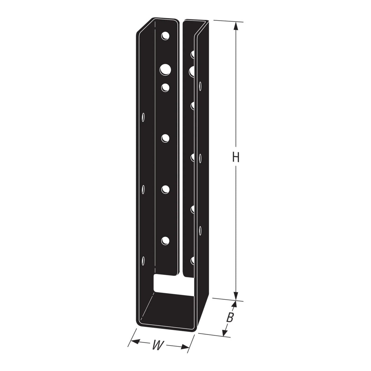 Simpson Strong-Tie APLH1.75-6 (1-3/4 x 6) Outdoor Accents ZMAX Black Light Joist Hanger for Rough Cedar - 2
