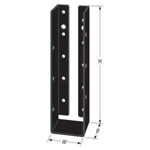 Simpson Strong-Tie APLH210R (2-1/16" x 7-3/4") 14Ga Concealed-Flange Light Joist Hanger for 2x10 Rough, ZMAX/Black Finish - 2